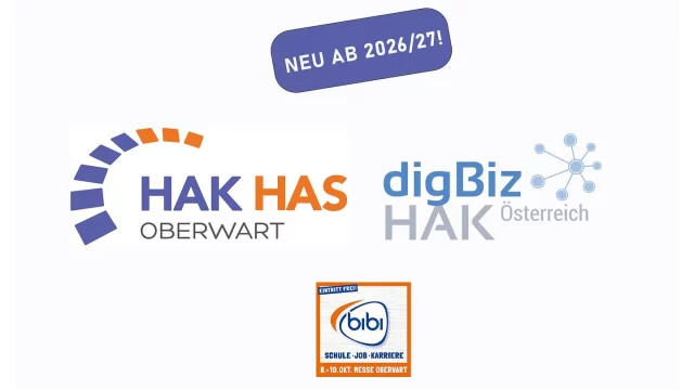 🎓 HAK Oberwart auf der BiBi 2025! 🚀
Auch heuer ist unsere Schule wieder auf der „BiBi – Bildungs- und Berufsinformationsmesse Burgenland“ im Messezentrum Oberwart vertreten – gemeinsam mit dem „Business Campus Oberwart“.

💡 Neu ab 2026/27: HAK digBiz – Digital Business!
Dieser innovative und sehr erfolgreiche Typ der Handelsakademie verbindet eine fundierte Wirtschafts- und IT-Ausbildung. Ab dem kommenden Schuljahr wird der einzige HAK digBiz-Standort im Burgenland an der HAK Oberwart starten und unser Ausbildungsangebot – neben HAK Classic, HAK English Plus und der Handelsschule – um diese spannende neue Form erweitern!

👀 Neugierig geworden? Dann besuche uns auf der „BiBi“ von 8. – 10. Oktober!
Wir freuen uns auf deinen Besuch! 🤗

👉 Mehr Infos unter www.hak-oberwart.at

#bibi2025 #hakdigbiz #digitalbusiness #bildung #zukunft #topausbildung #topchancen #joinus 

#hak_has_oberwart #business_campus_oberwart #businessschool #economix #oberwart #burgenland